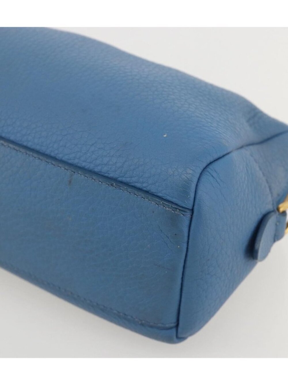 PRADA Pouch Leather Blue Gold - Picture 7 of 16